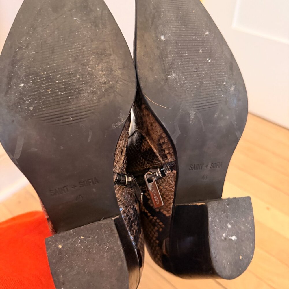 Saint & Sofia Python/Snakeskin Cowboy Style Low B… - image 7
